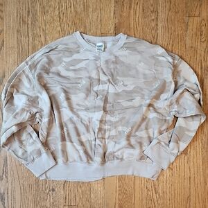 PINK Victoria's Secret Cream Tan Oversized Boxy Sweatshirt Size L